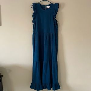 Ruffle sleeve maxi dress